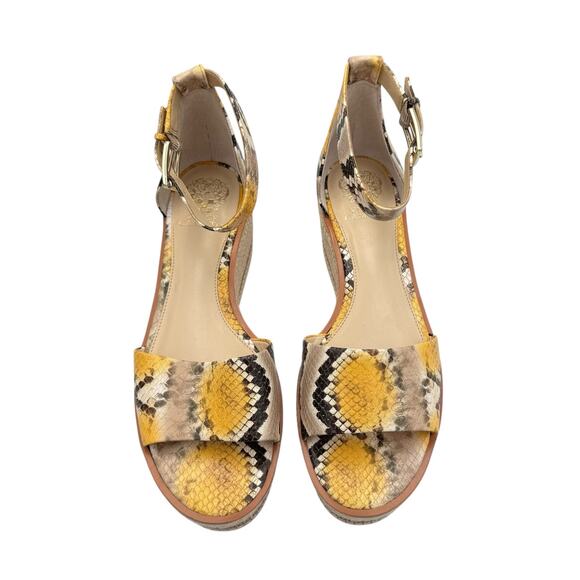 Vince Camuto Meestana Leather Textured Python Snake Platform Espadrille Sandals - Picture 2 of 9